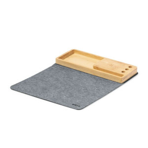 0124 Bamboo Wireless Charger Mouse Pad