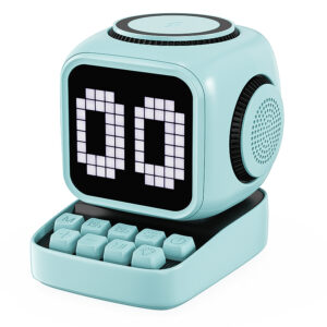 0138  Cube Speaker Wireless Charger Alarm Clock
