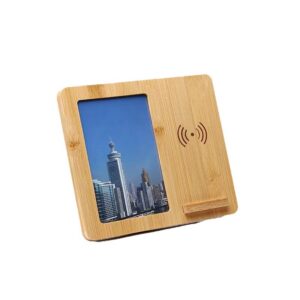 0140 Bamboo Photo Frame Wireless Charger