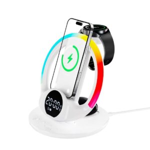 0164 3 in 1 Wireless Charger Clock Light